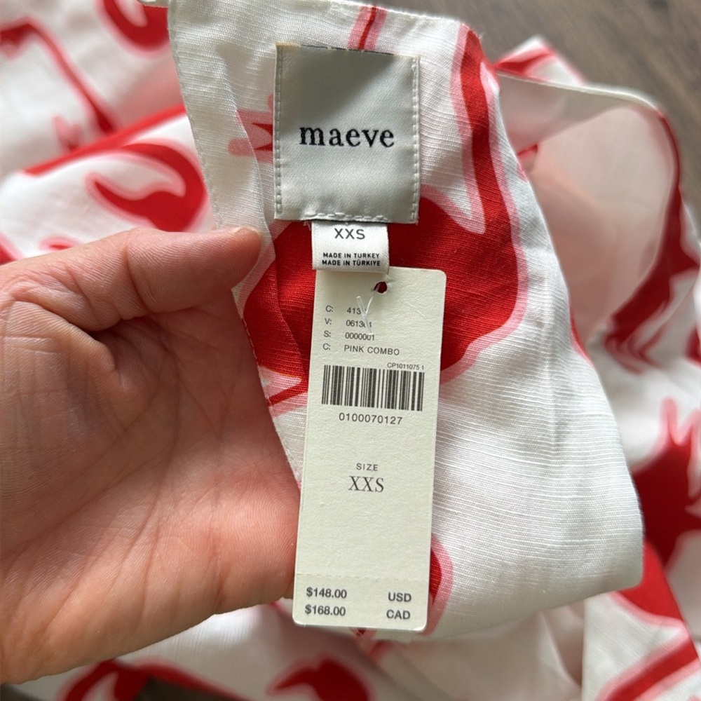 NWT (Anthro) Maeve Sleeveless Linen Blend Printed Shift Mini Dress in Sz XXS - Picture 11 of 15